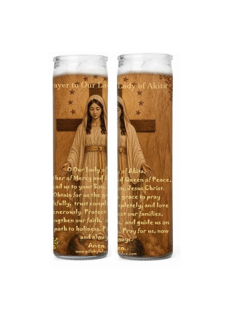 Our Lady of Akita Catholic Candle | Prayer, Peace, and Protection